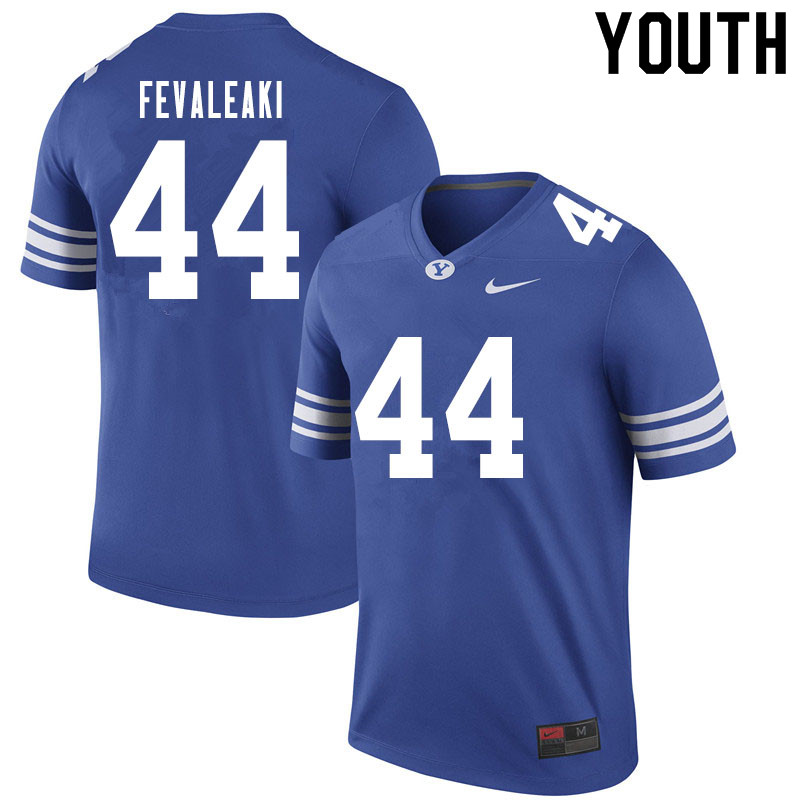 Youth #44 Seleti Fevaleaki BYU Cougars College Football Jerseys Sale-Royal